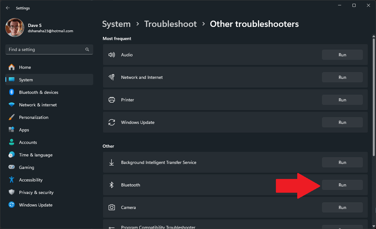 Bluetooth problems in windows