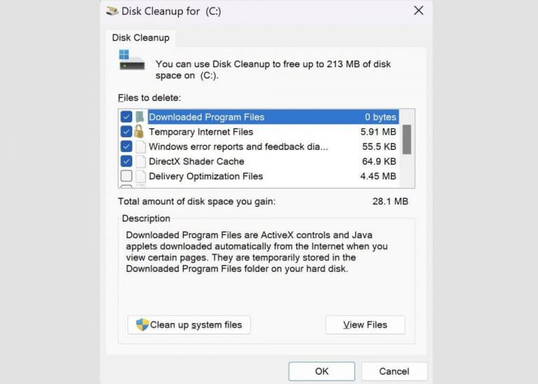 disk cleanup